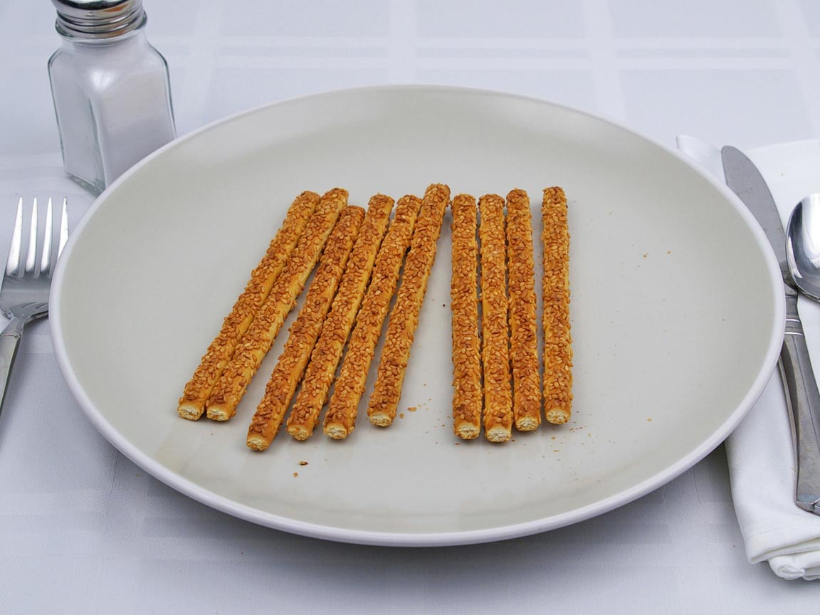 Calories in 10 stick(s) of Sesame Bread Sticks
