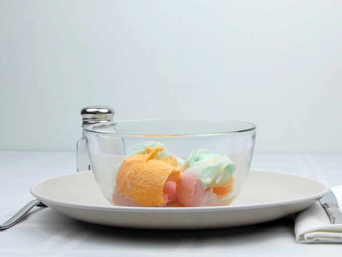 Calories in 0.75 cup(s) of Sherbet - Rainbow