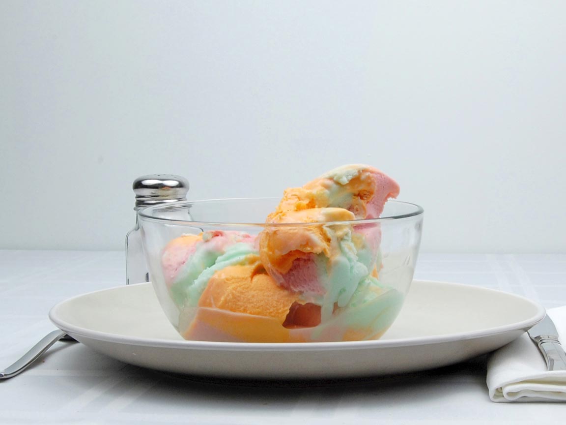 Calories in 1.75 cup(s) of Sherbet - Rainbow