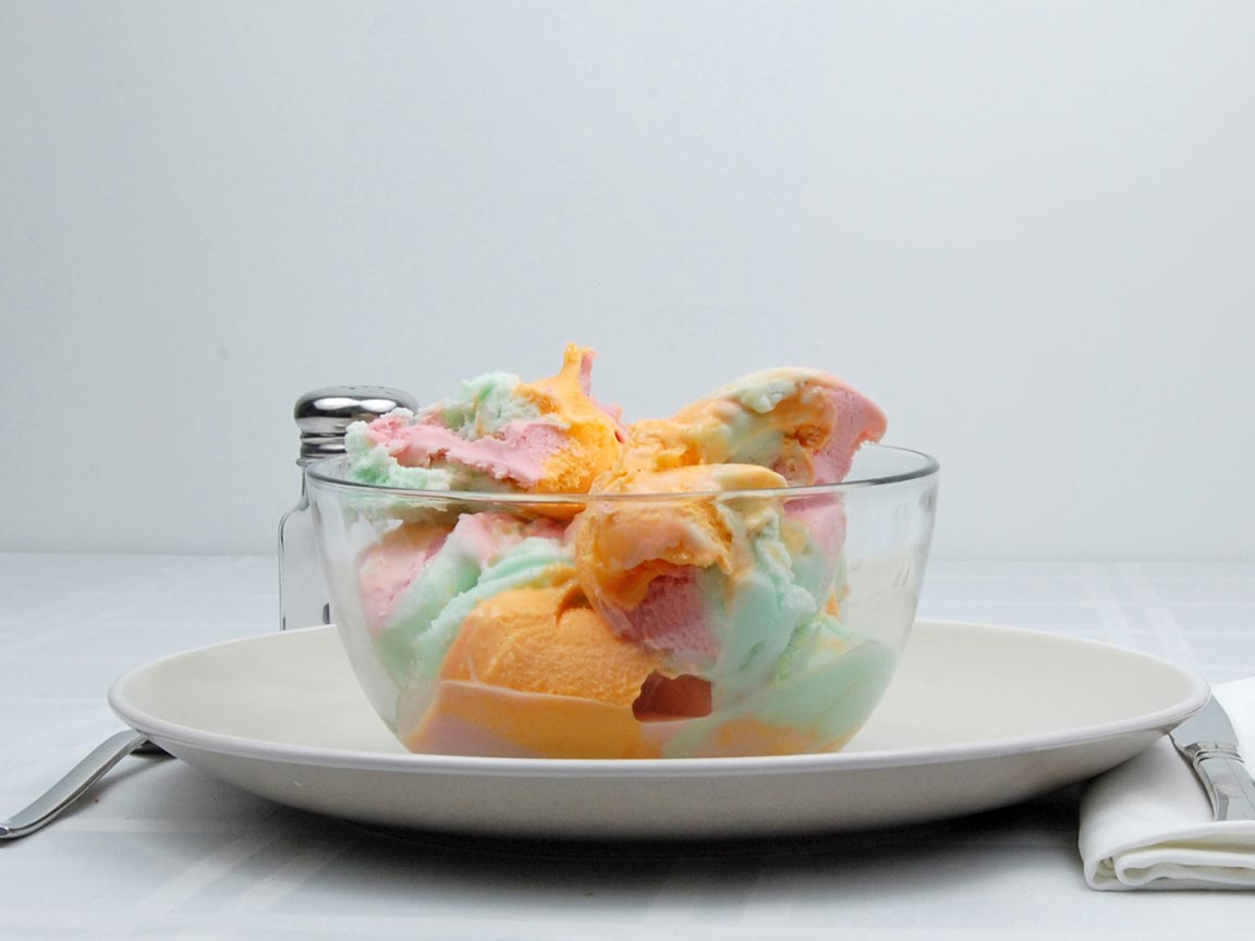 Calories in 2 cup(s) of Sherbet - Rainbow