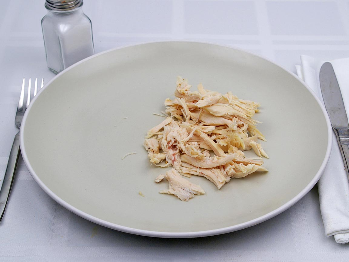 Calories in 56 grams of Chicken - Shredded Light Meat - No Skin