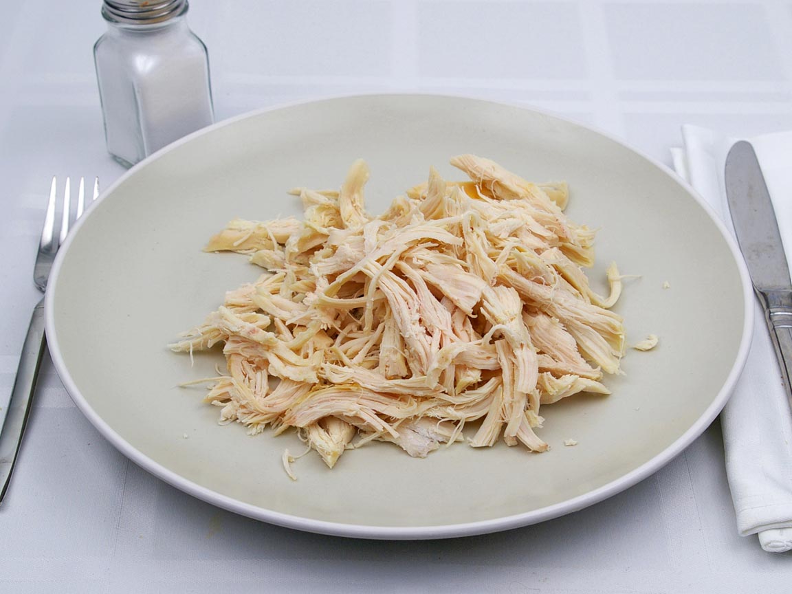 Calories in 170 grams of Chicken - Shredded Light Meat - No Skin