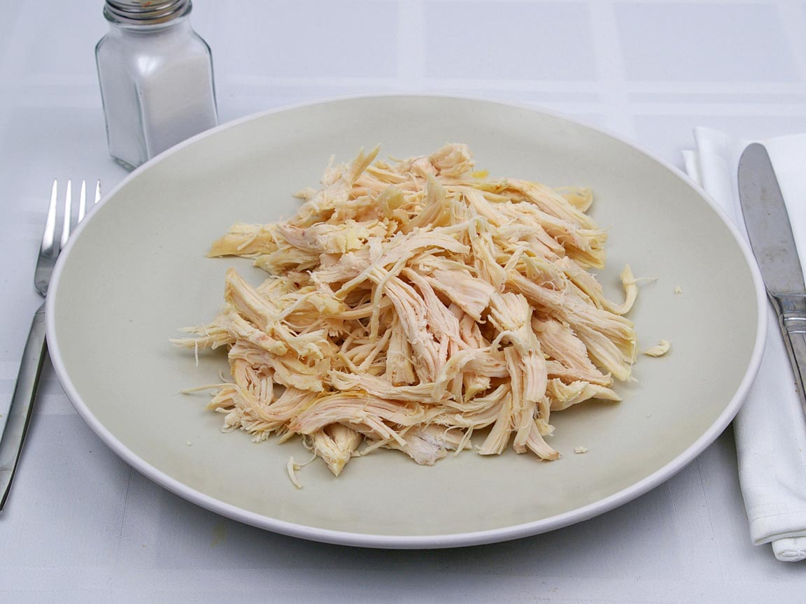 Calories in 198 grams of Chicken - Shredded Light Meat - No Skin