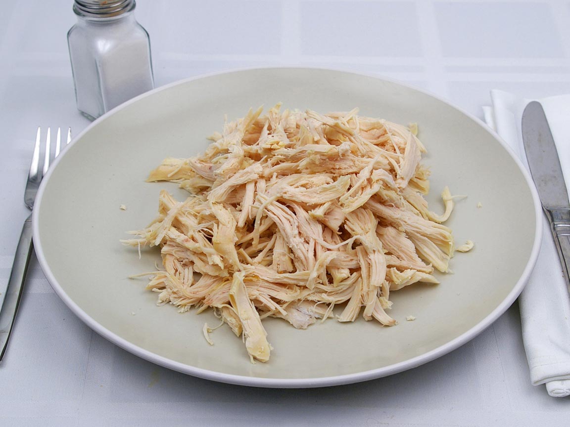 Calories in 226 grams of Chicken - Shredded Light Meat - No Skin