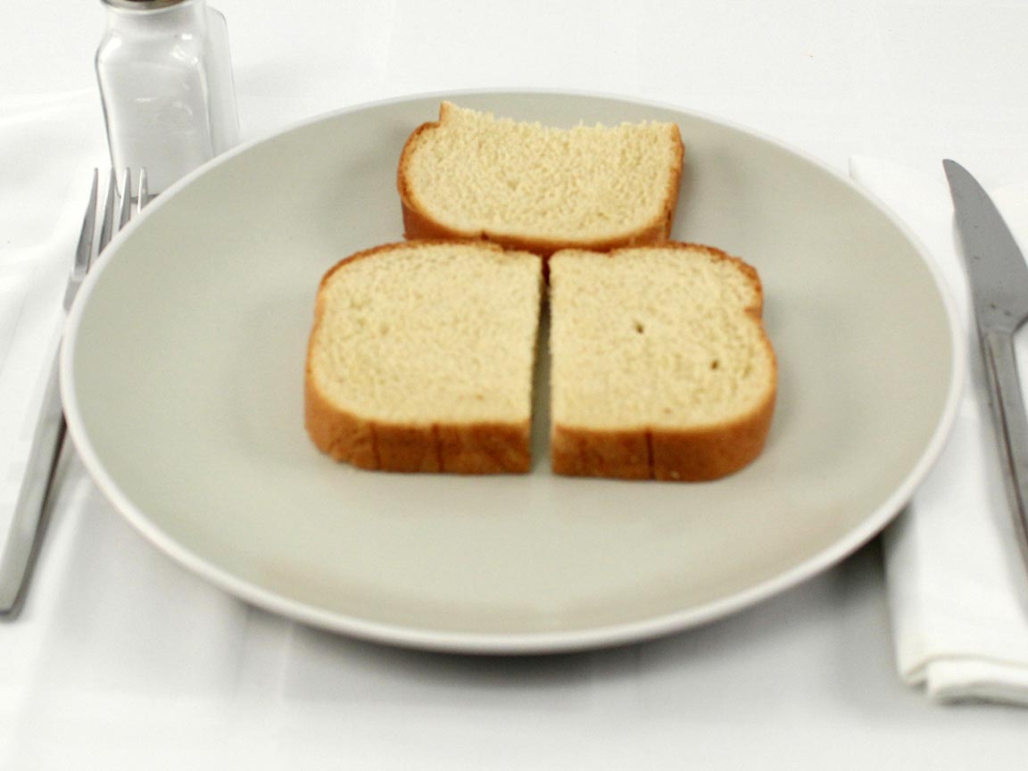 Calories in 1.5 slice(s) of Thick Sliced Brioche Style Bread