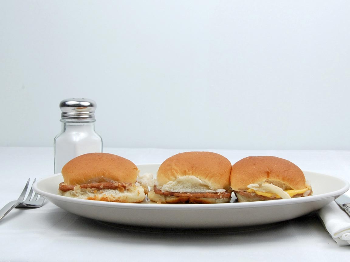 Calories in 3 slider(s) of Sliders - Hamburgers