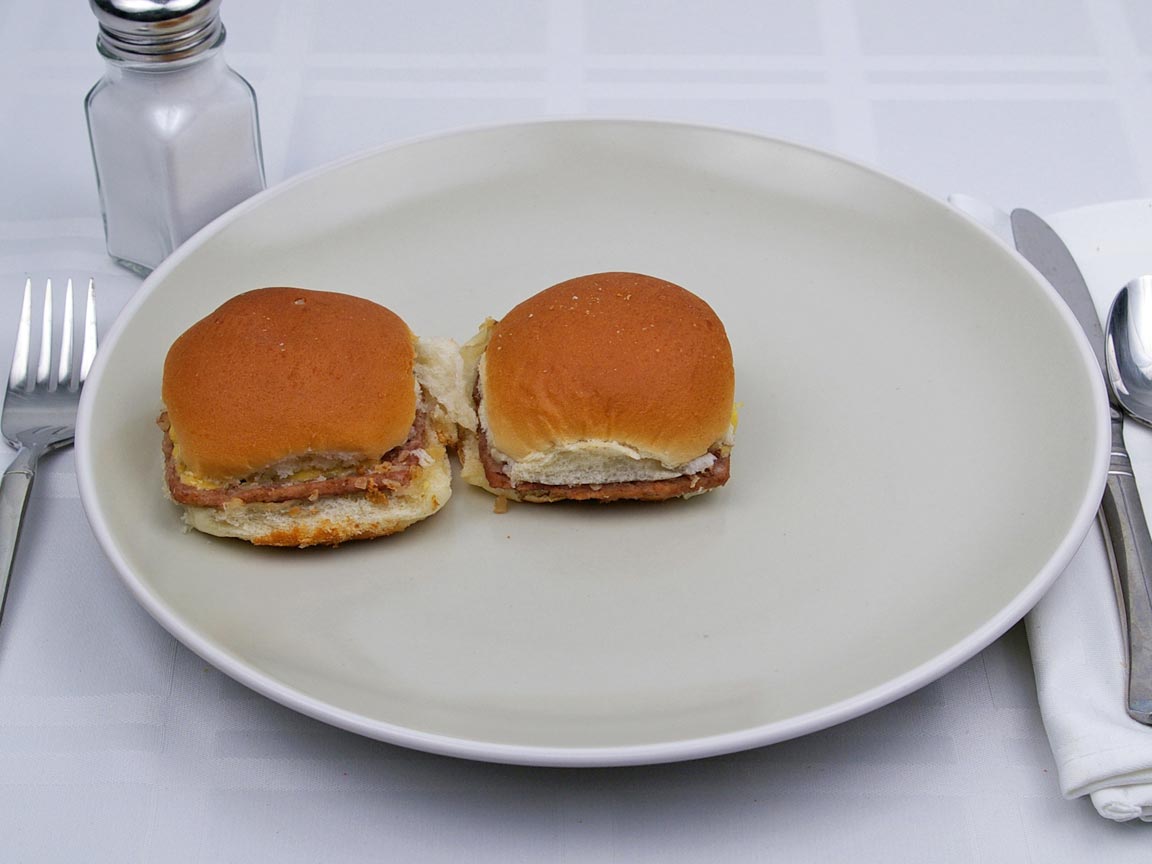 Calories in 2 slider(s) of Sliders - Hamburgers