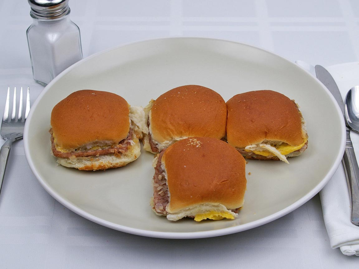 Calories in 4 slider(s) of Sliders - Hamburgers