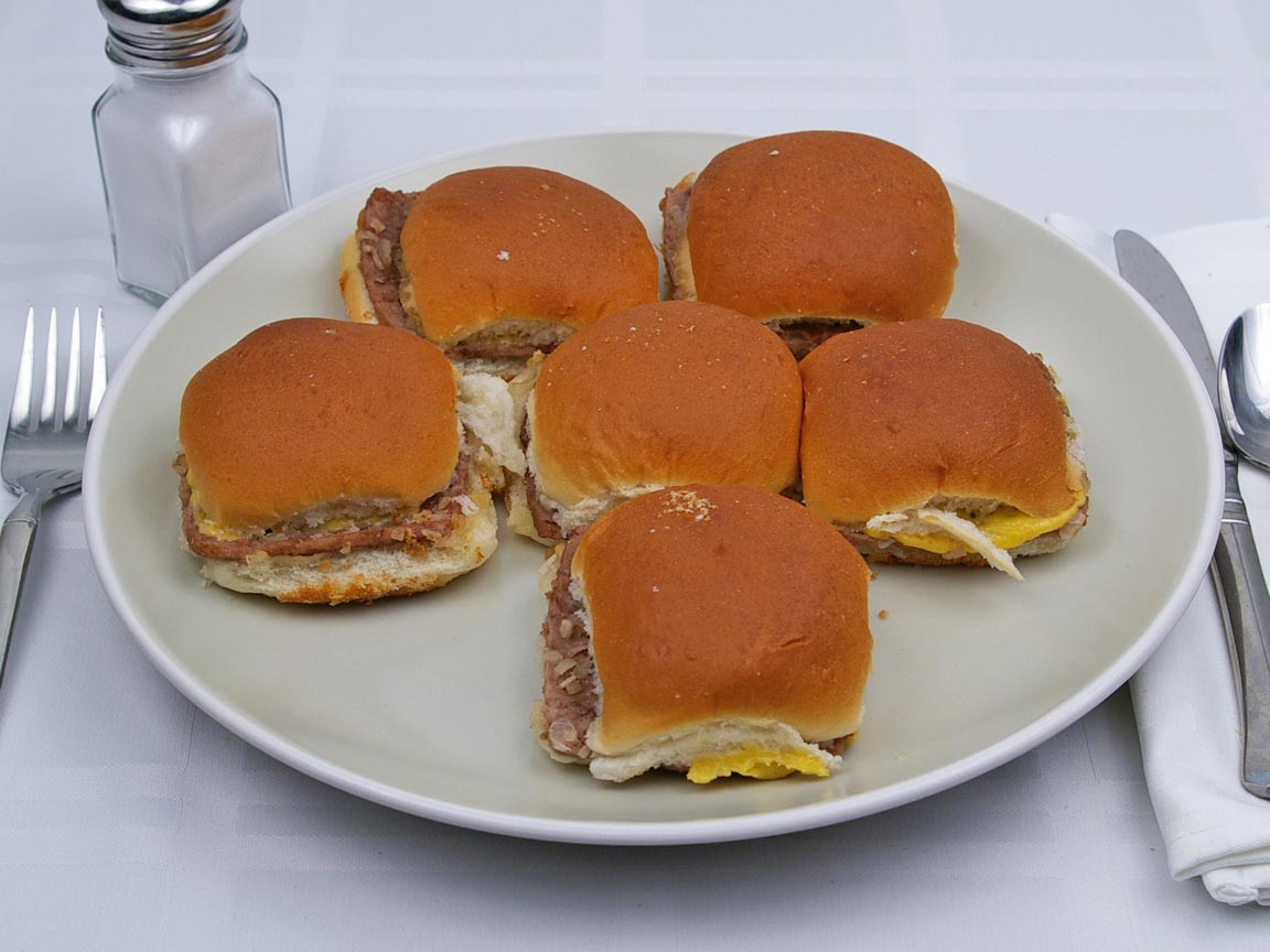 Calories in 6 slider(s) of Sliders - Hamburgers