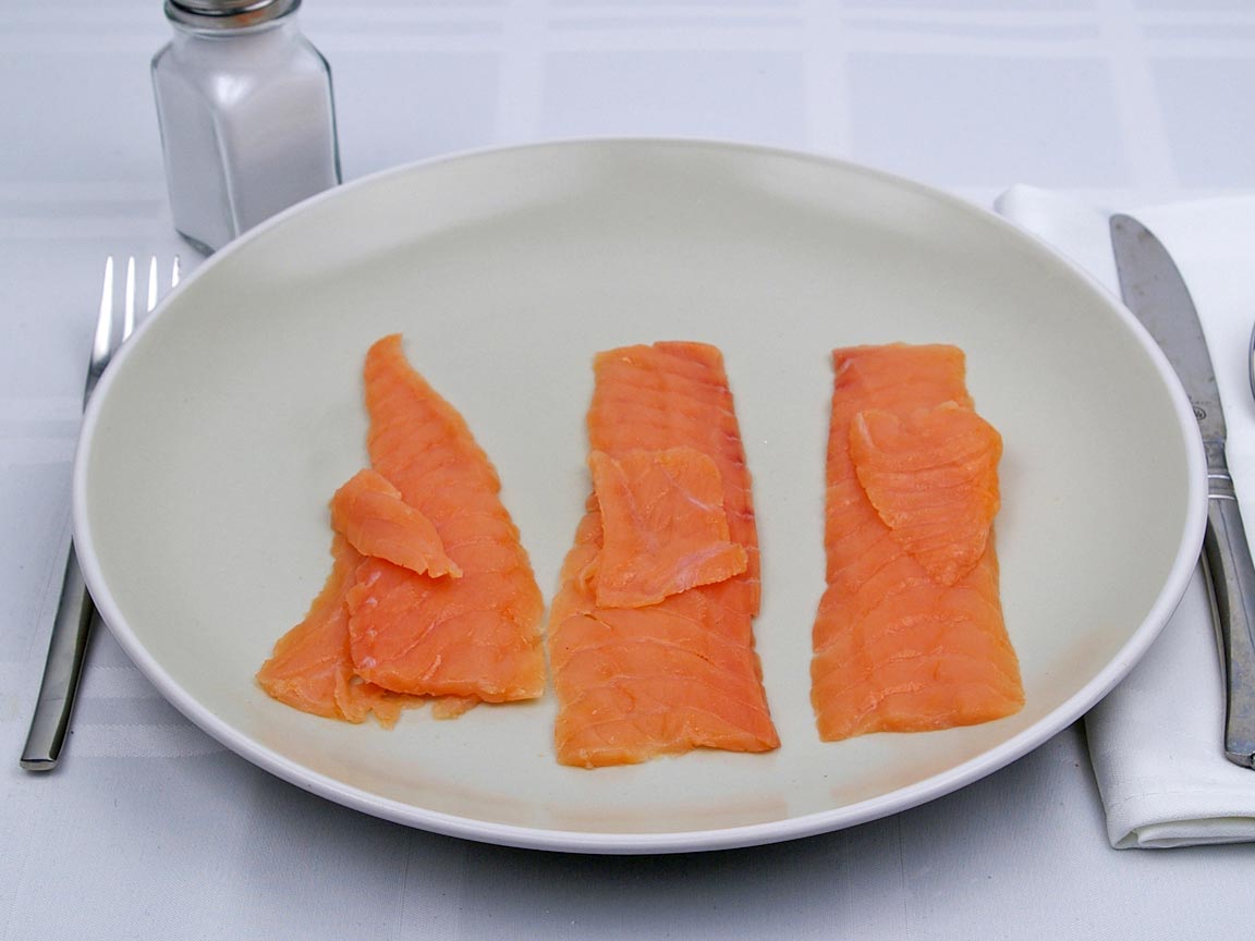 Calories in 85 grams of Salmon - Smoked - Lox
