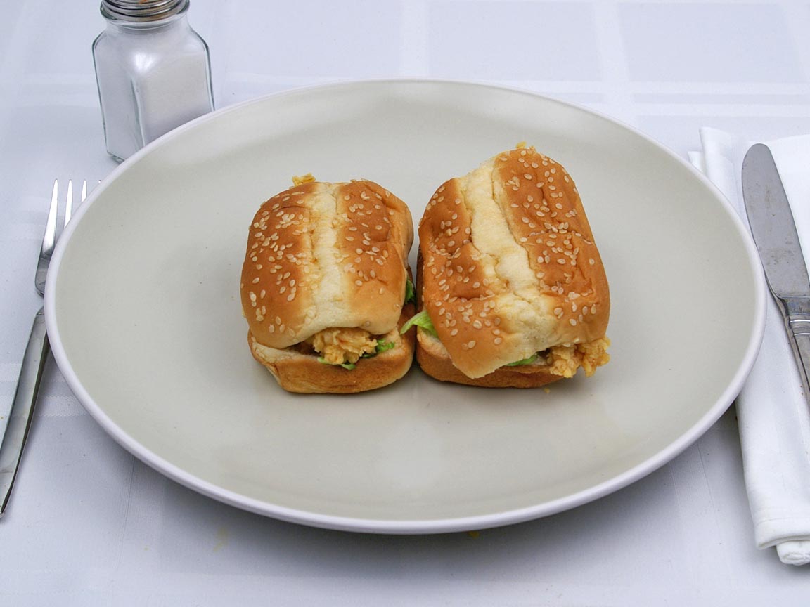 Calories in 2 sandwich(es) of Kentucky Fried Chicken - Littles Sandwhich