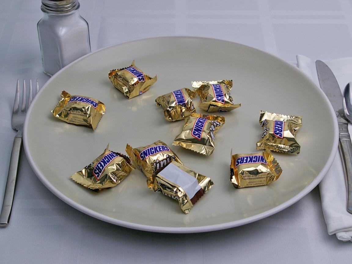 Calories in 10 mini(s) of Snickers - Mini