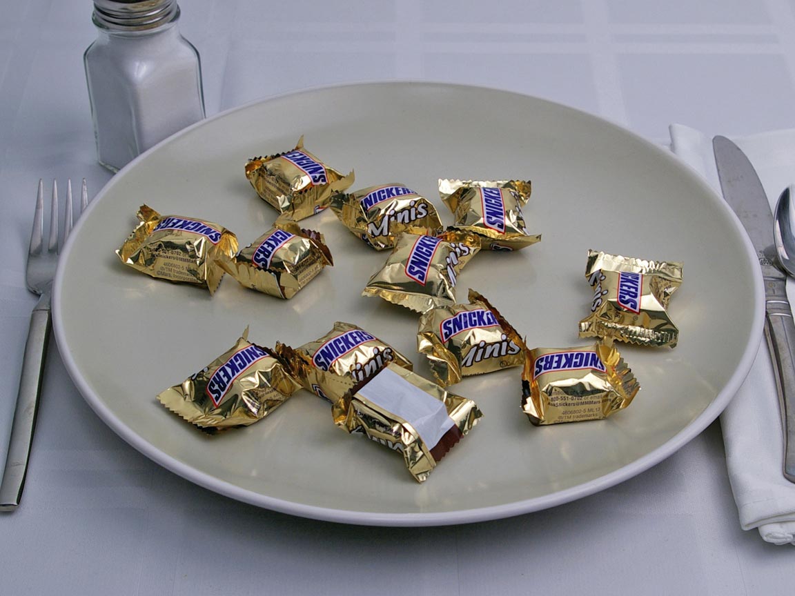 Calories in 12 mini(s) of Snickers - Mini