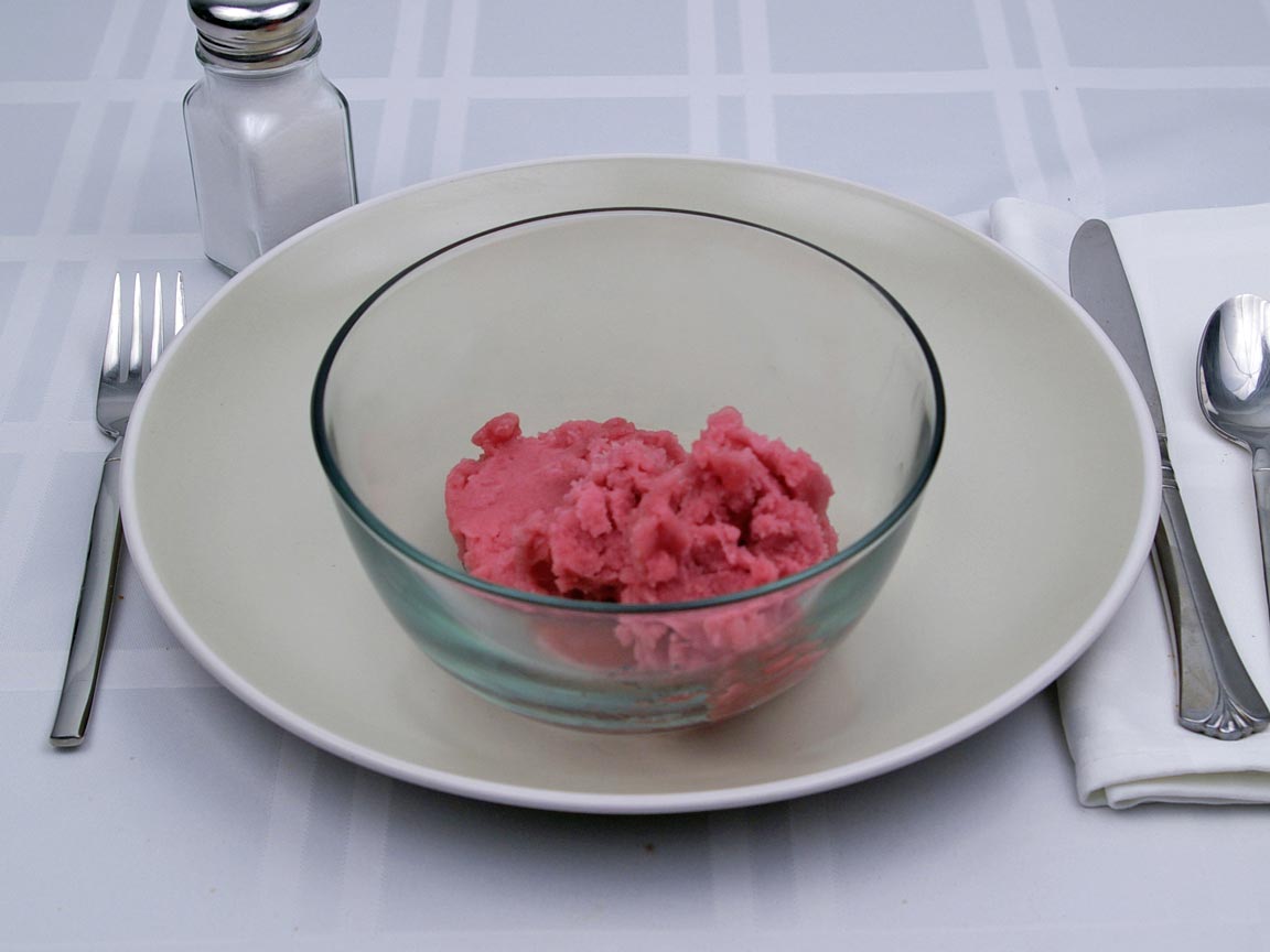 Calories in 0.75 cup(s) of Sorbet - Raspberry