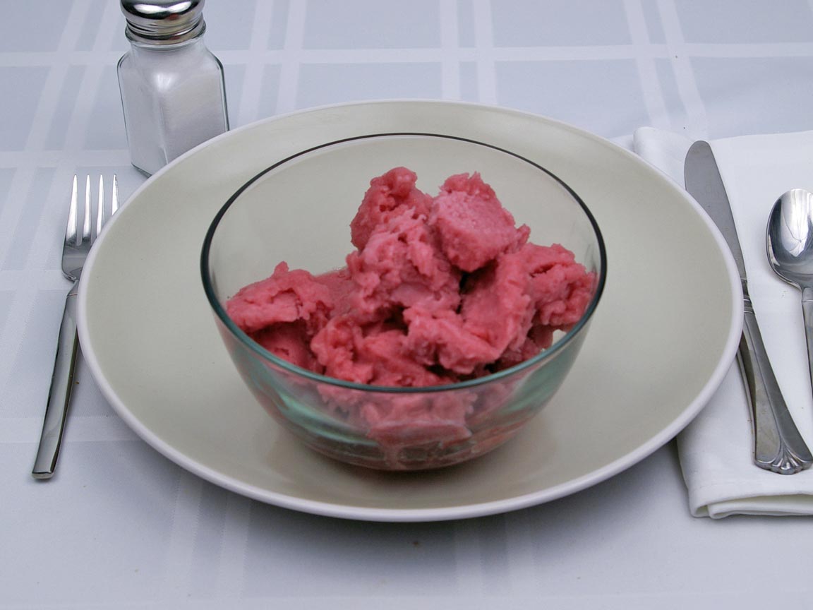 Calories in 2 cup(s) of Sorbet - Raspberry