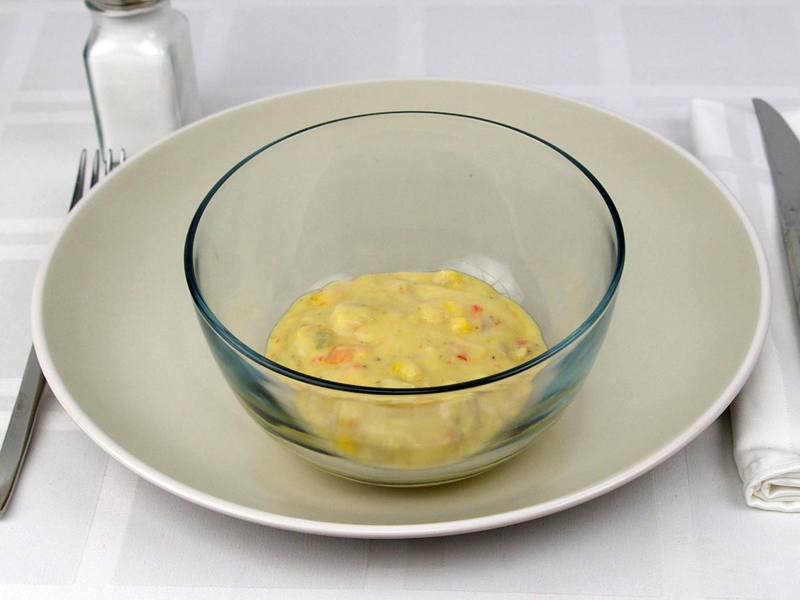 Calories in 0.5 cup(s) of Soup - Chicken Corn Chowder