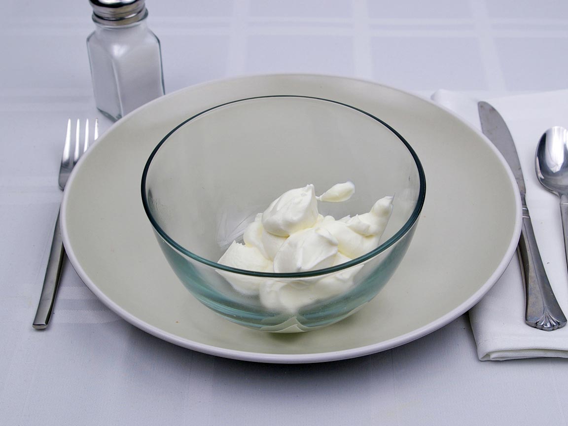 Calories in 9 Tbsp(s) of Sour Cream - Fat Free