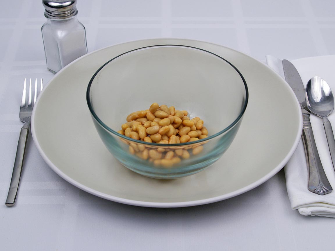 Calories in 0.5 cup(s) of Soybeans - Mature - Canned