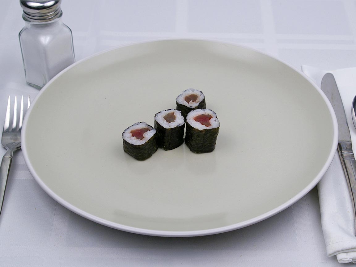 Calories in 4 piece(s) of Sushi - Maki - Spicy Tuna Roll - Small