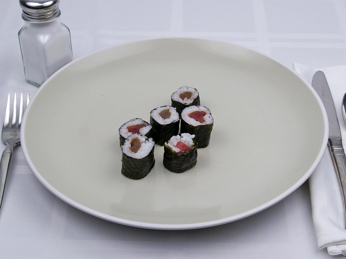Calories in 6 piece(s) of Sushi - Maki - Spicy Tuna Roll - Small