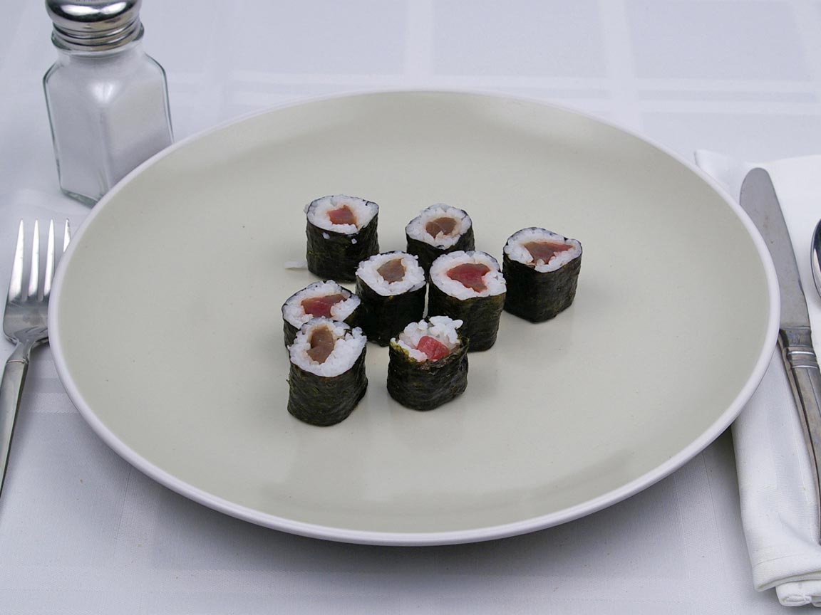 Calories in 8 piece(s) of Sushi - Maki - Spicy Tuna Roll - Small