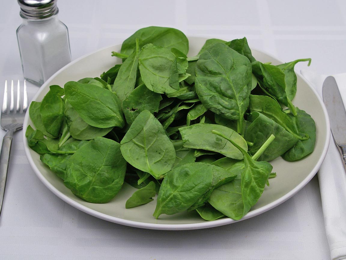 Calories in 7 cup(s) of Spinach - Fresh 