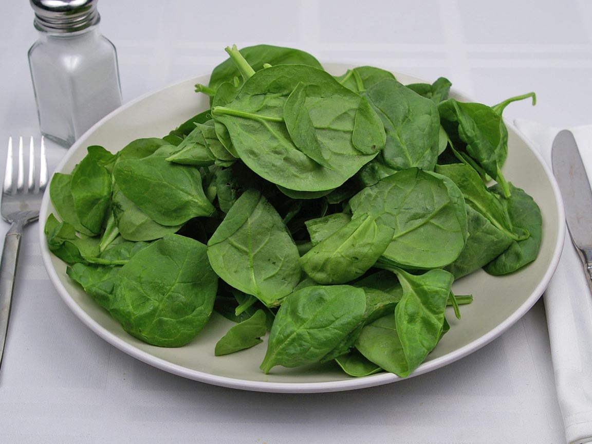 Calories in 8 cup(s) of Spinach - Fresh 