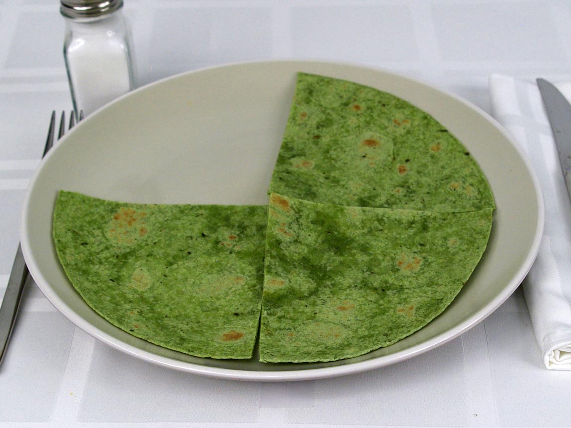 Calories in 0.75 ea(s) of Spinach Wraps Tortilla