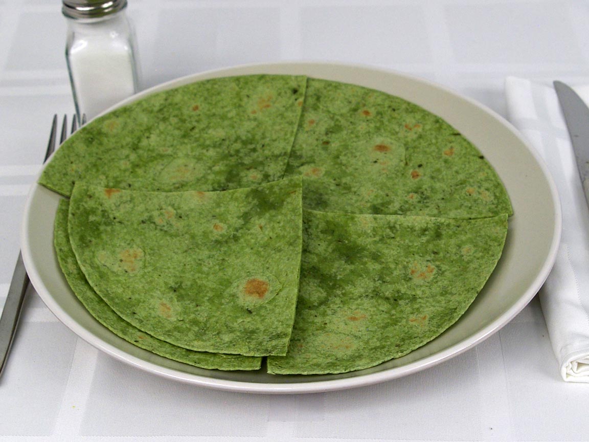 Calories in 1.25 ea(s) of Spinach Wraps Tortilla