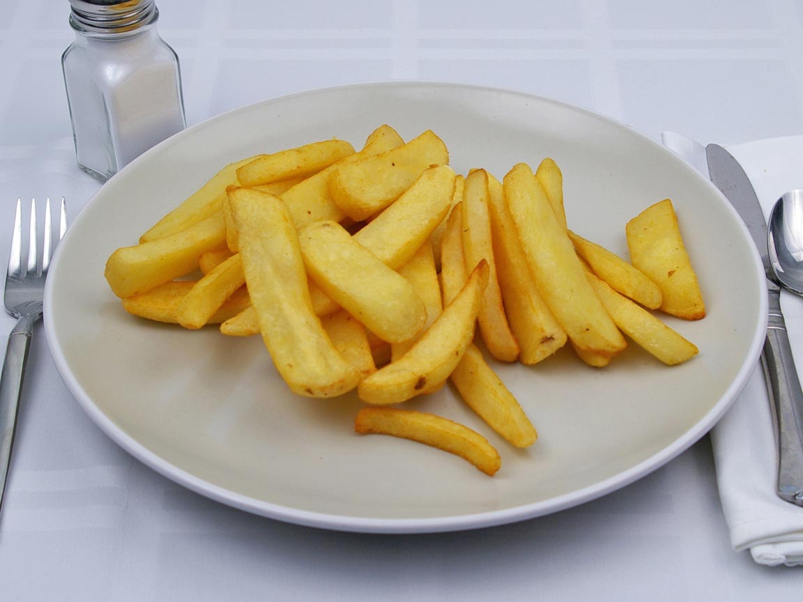 Calories in 340 grams of Steak Fries - Fried