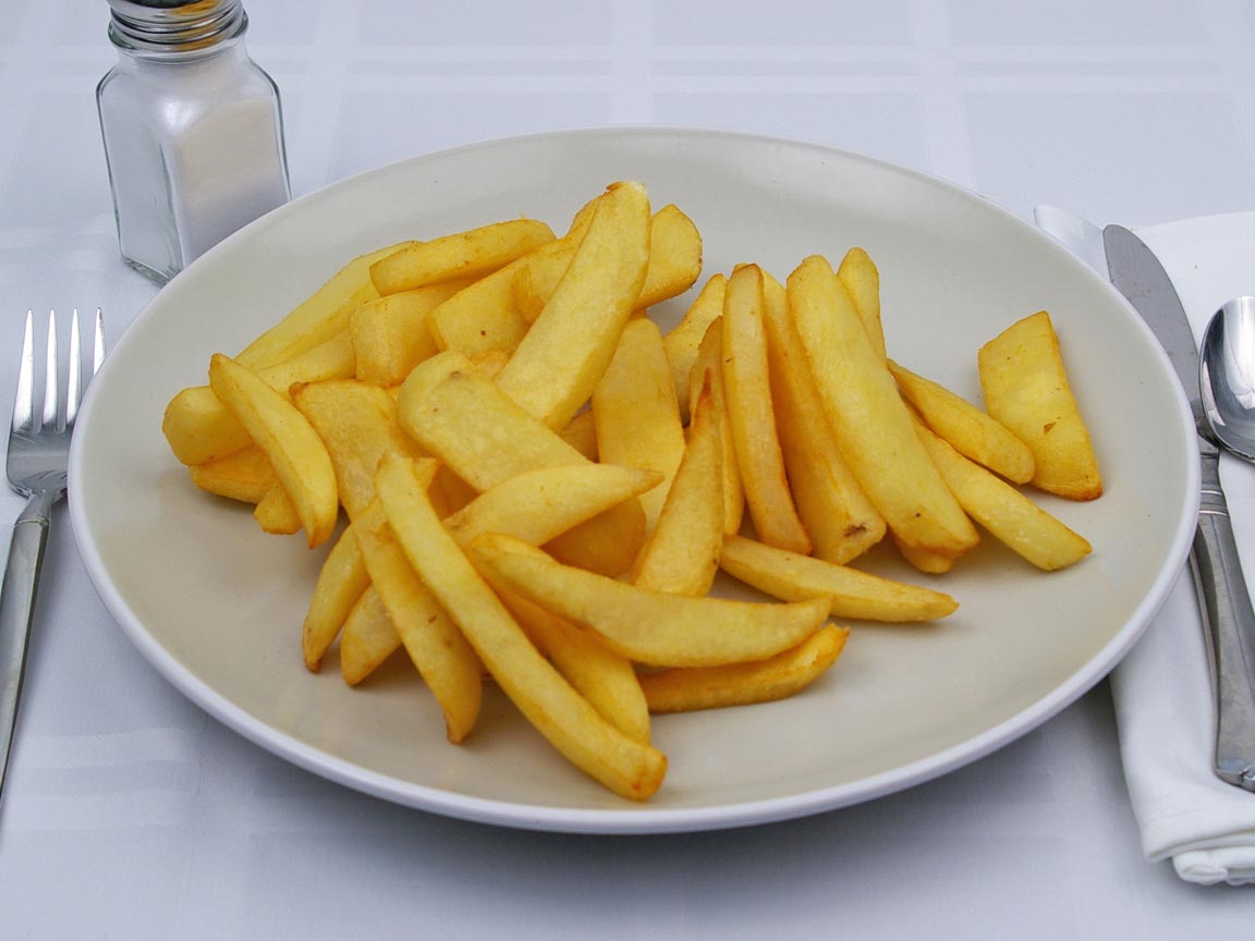 Calories in 396 grams of Steak Fries - Fried