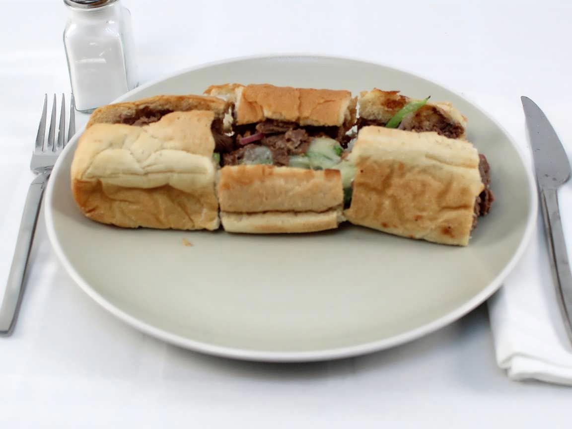Calories in 0.75 ft long(s) of Subway Steak & Cheese
