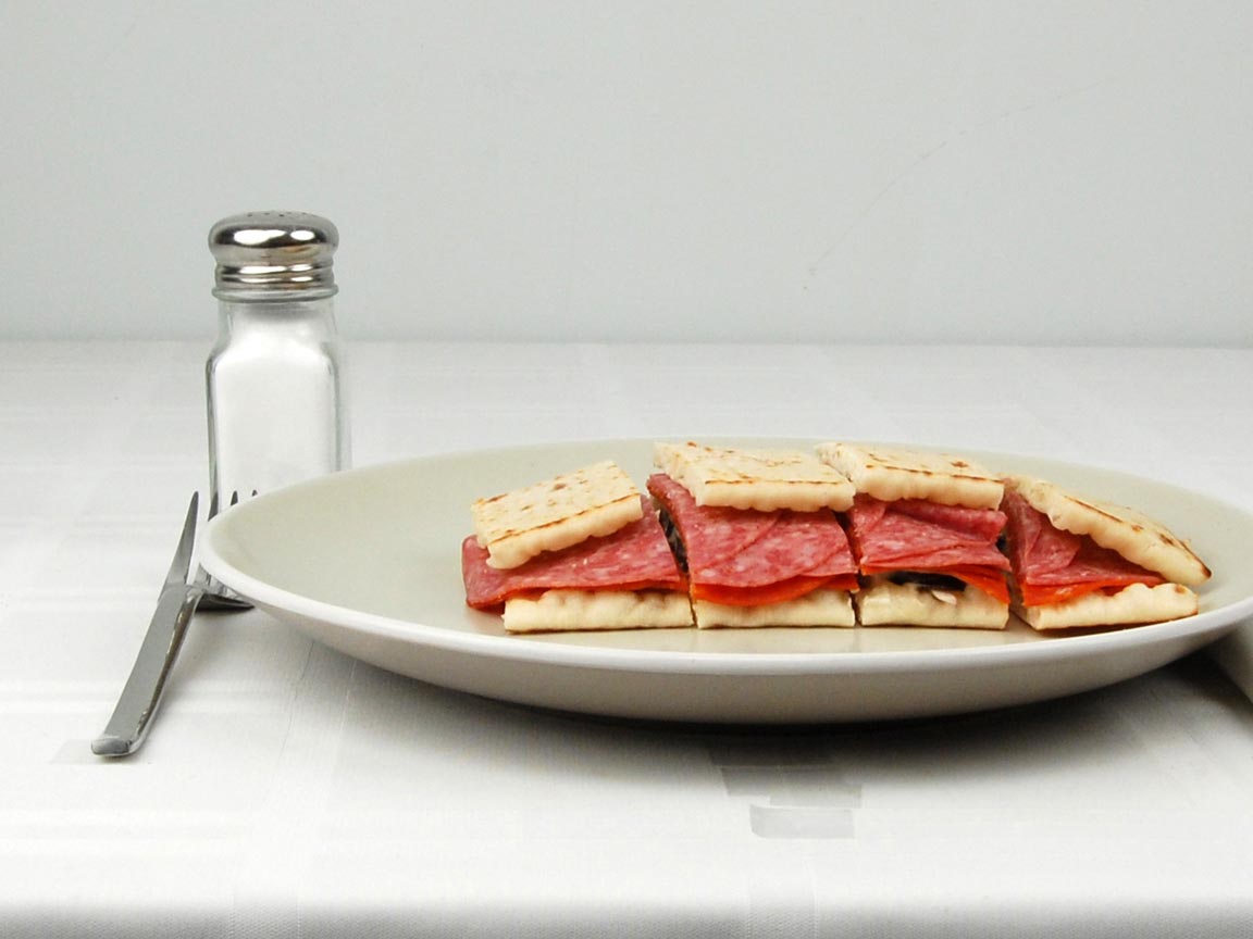 Calories in 1 sandwich(s) of Subway Flatbread Sp Italian Cheese No Mayo