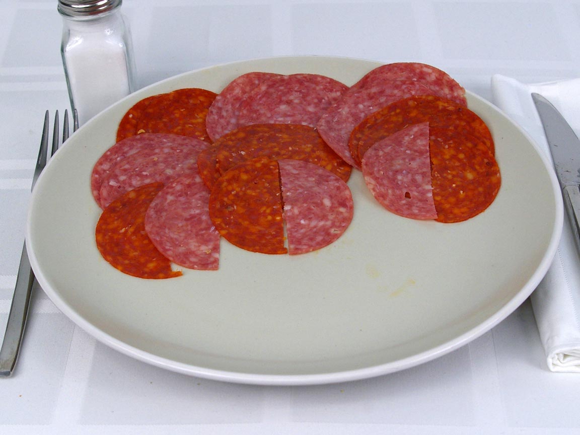 Calories in 15 ea(s) of Subway Salami and Pepperoni