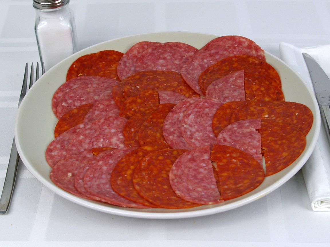 Calories in 30 ea(s) of Subway Salami and Pepperoni