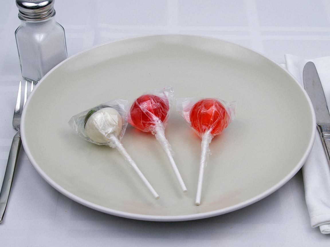 Calories in 3 piece(s) of Lollipop - Sucker