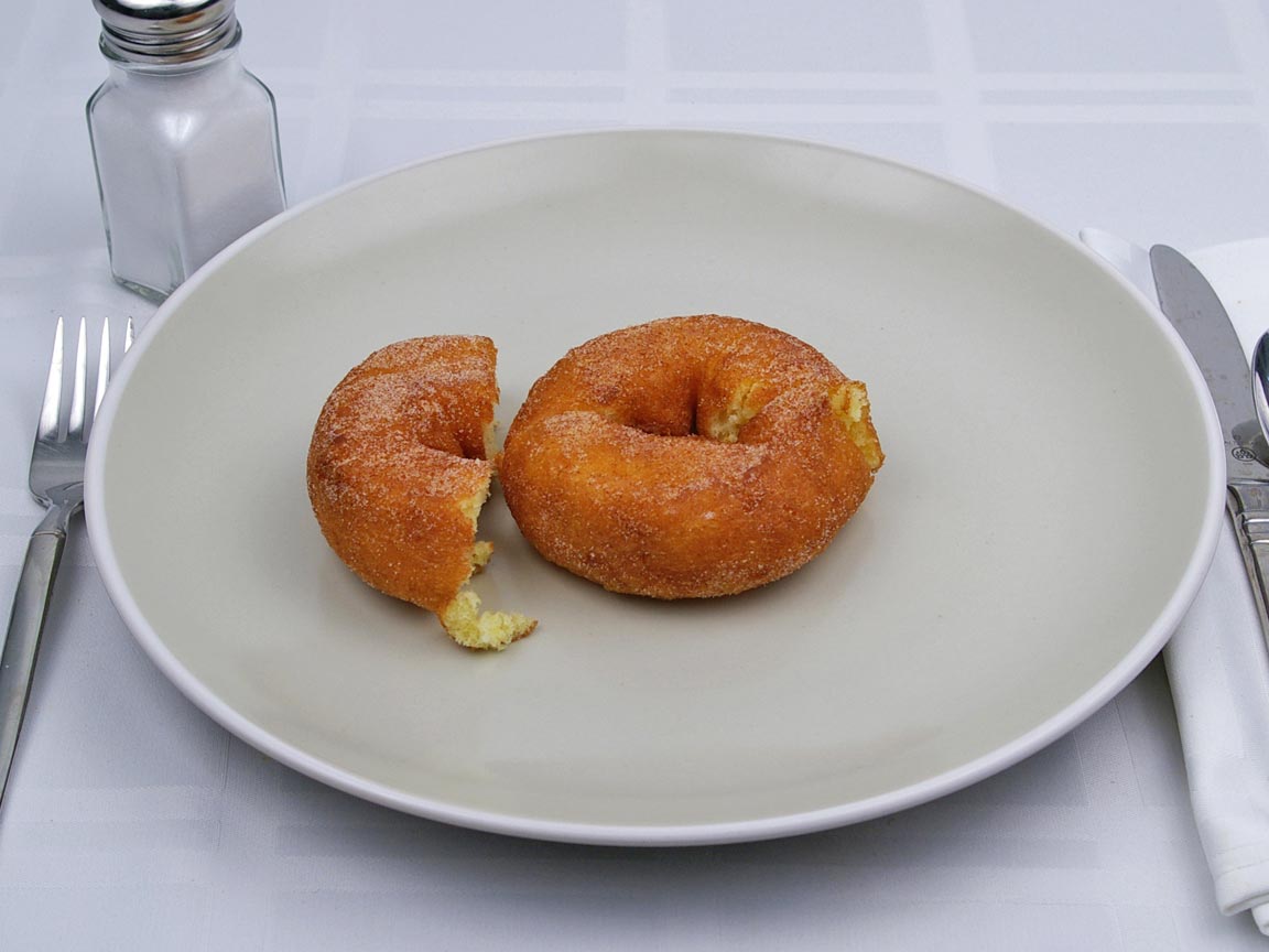 Calories in 1.5 donut(s) of Sugared Donut