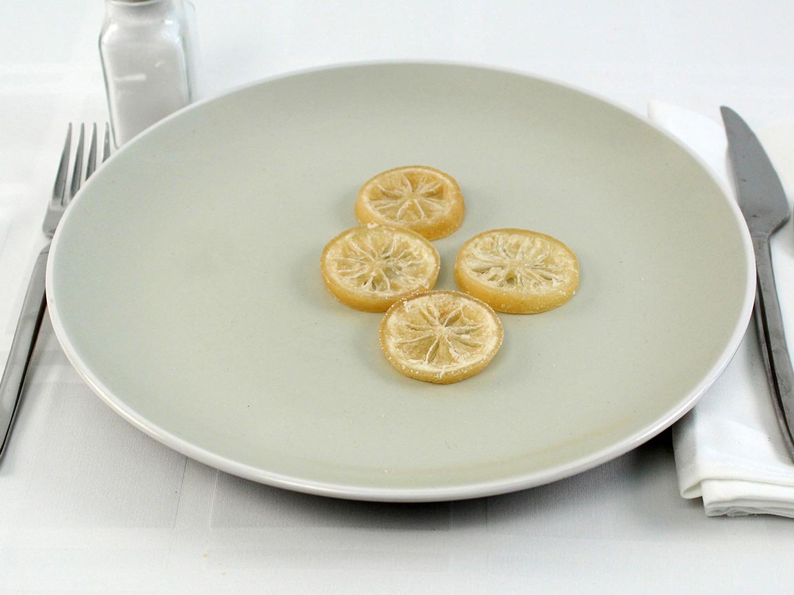 Calories in 28 grams of Sweetened Dried Lemon Slices
