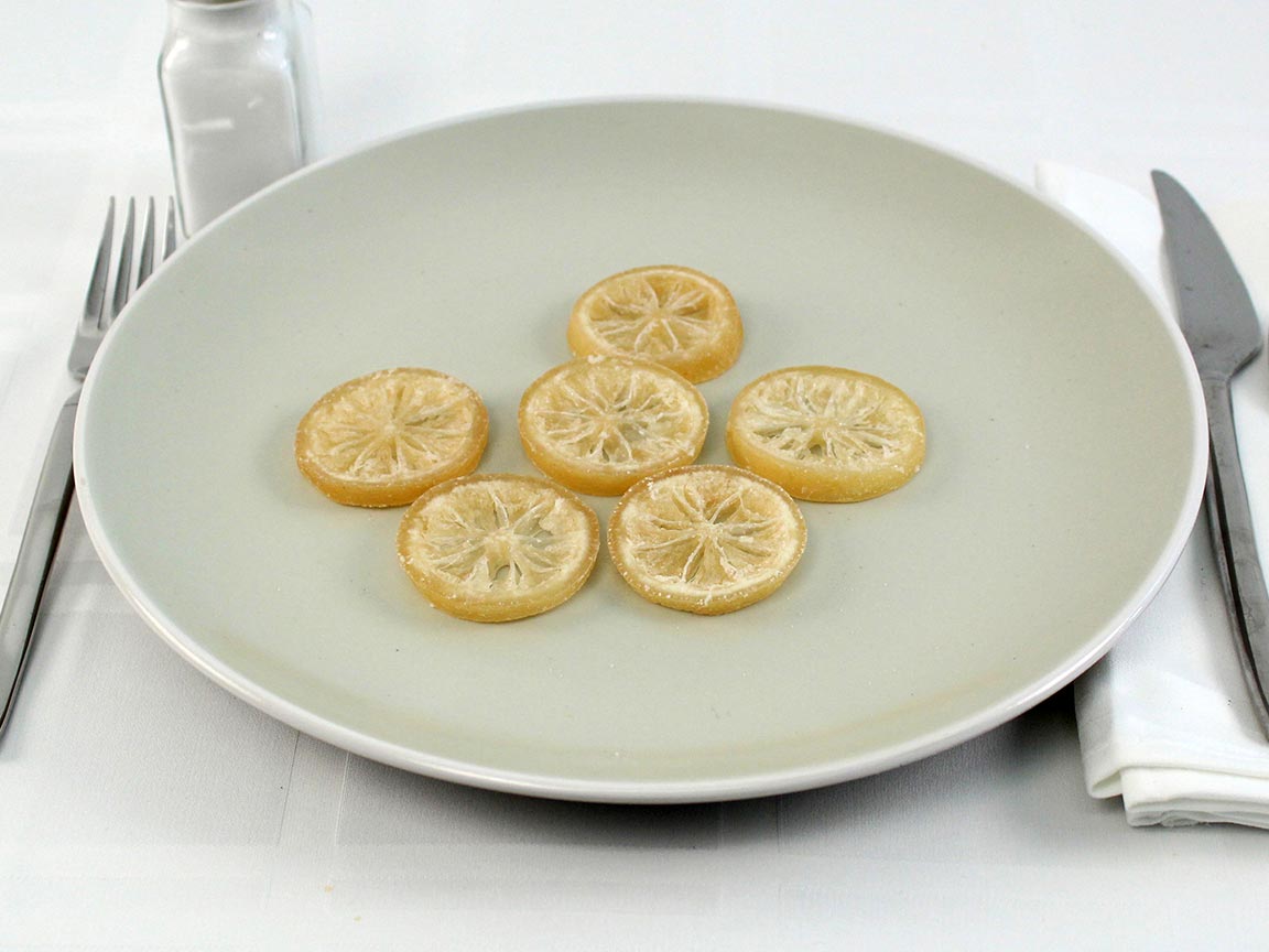Calories in 42 grams of Sweetened Dried Lemon Slices