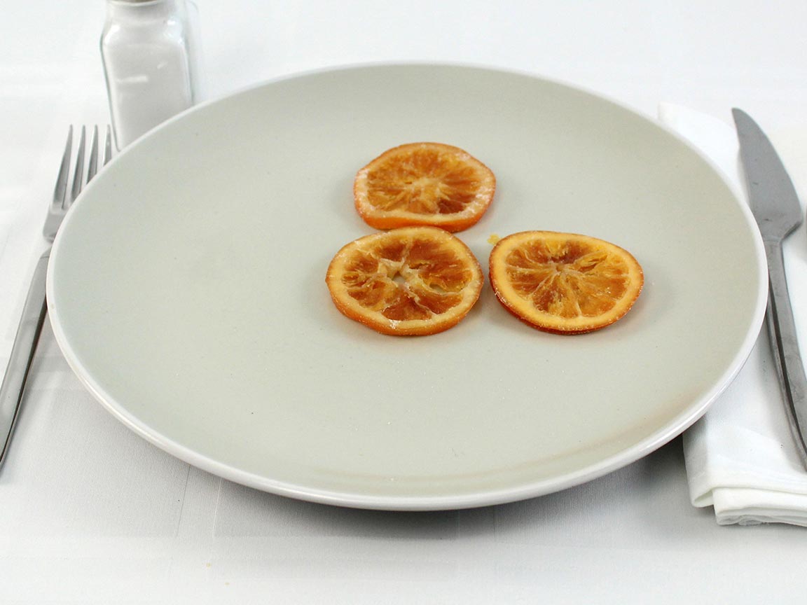 Calories in 42 grams of Sweetened Dried Orange Slices
