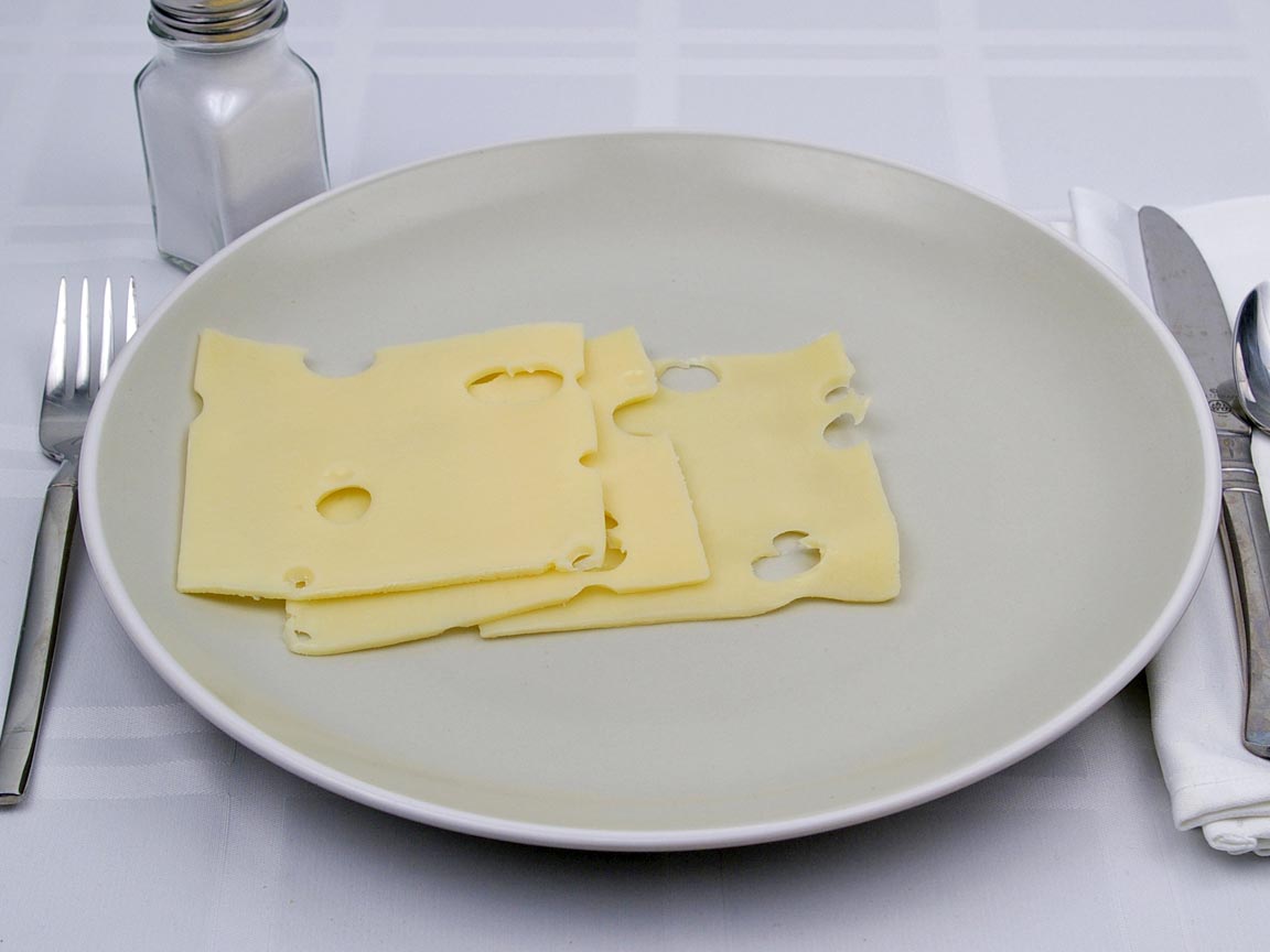 Calories in 3 slice(s) of Swiss Cheese