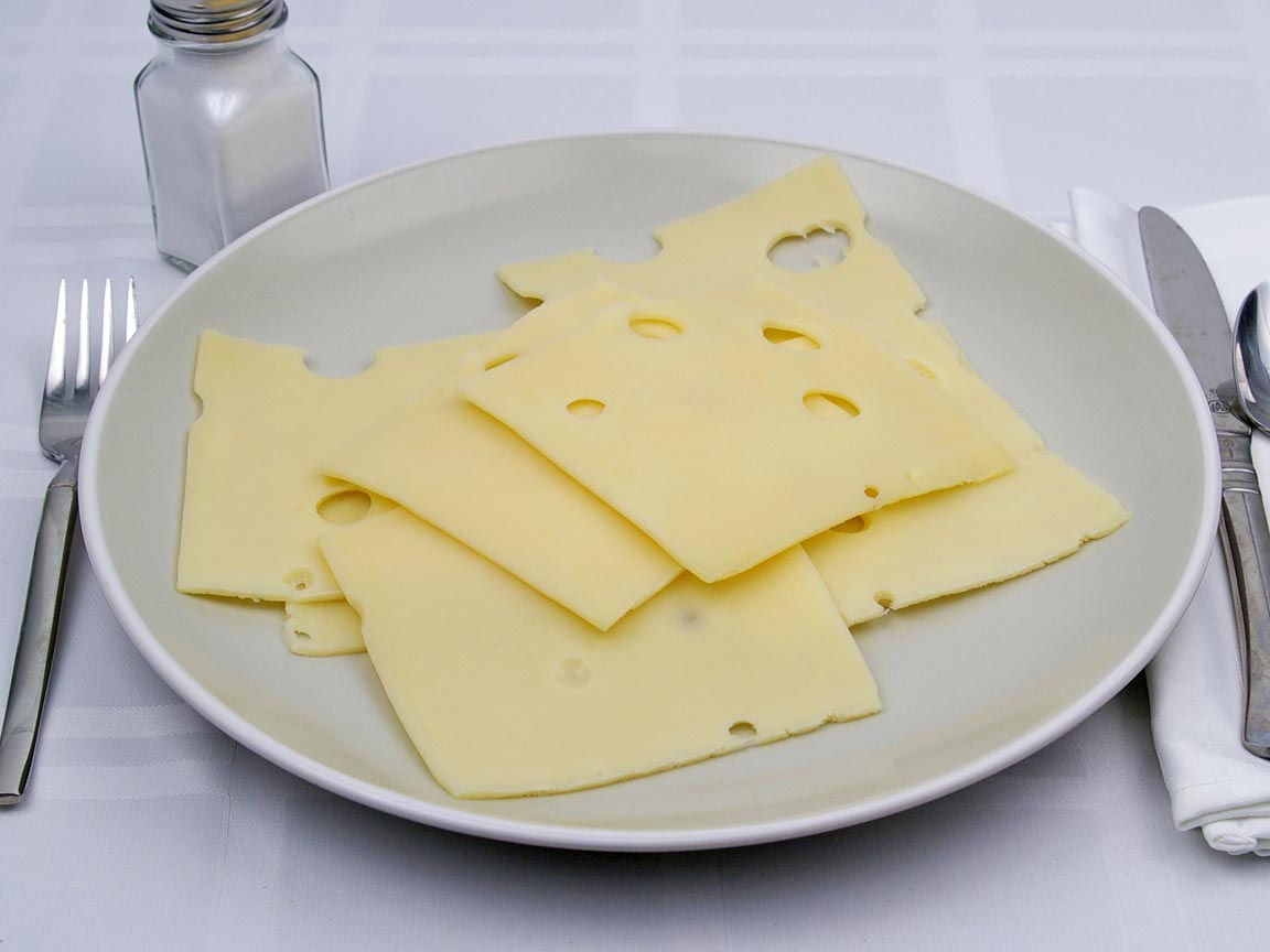 Calories in 8 slice(s) of Swiss Cheese