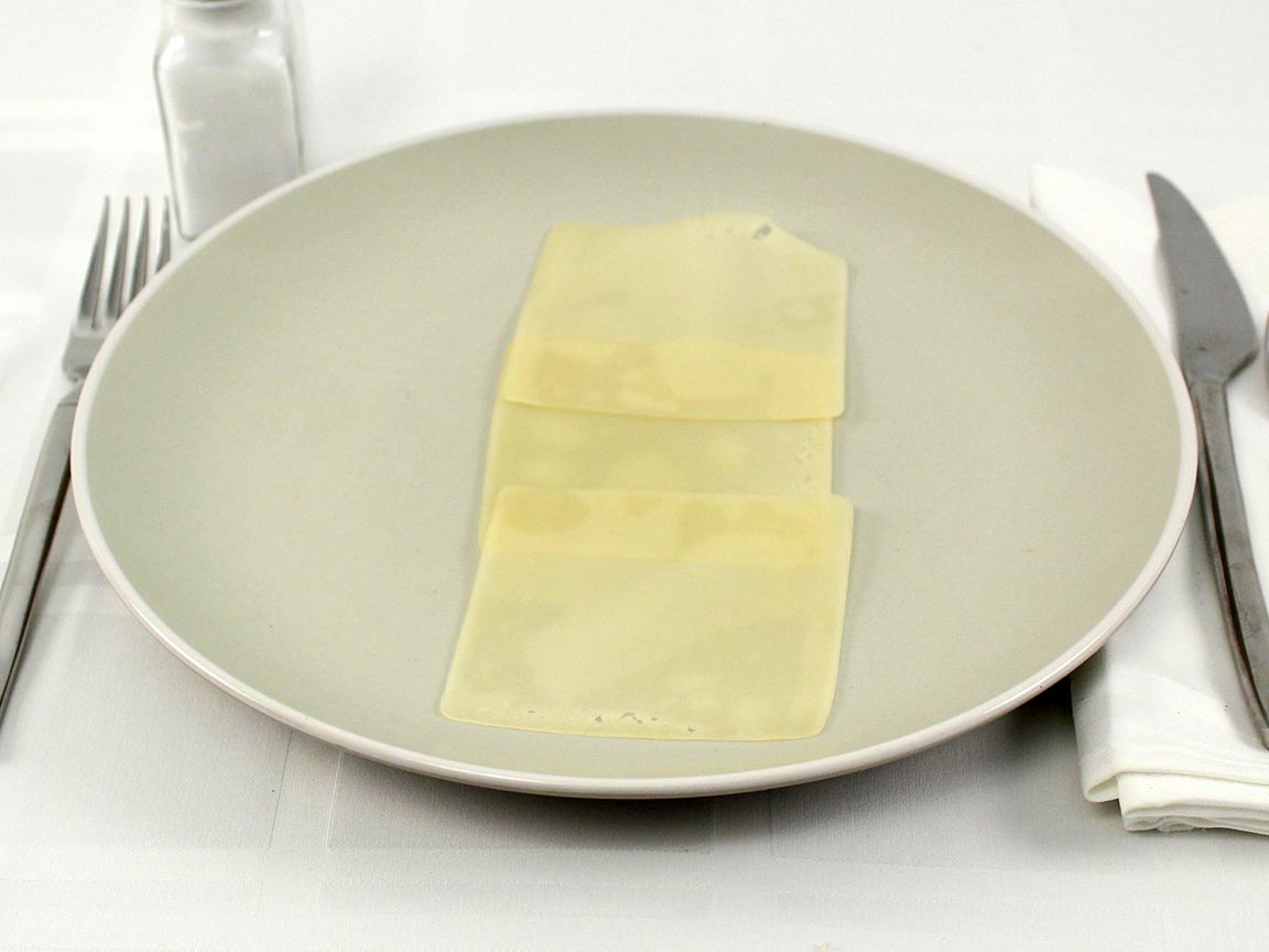 Calories in 3 slice(s) of Swiss Cheese Thin Slice