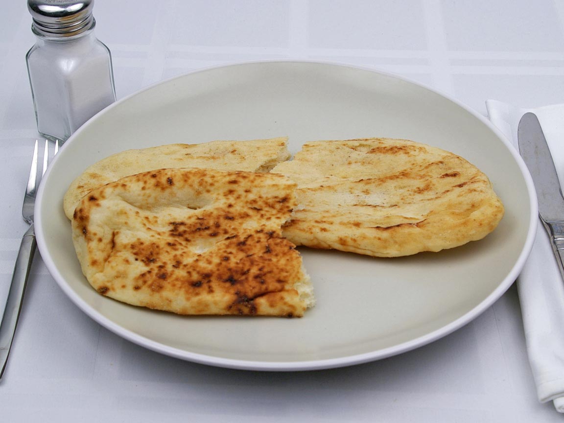 Calories in 1.5 piece(s) of Tandoori Naan Bread