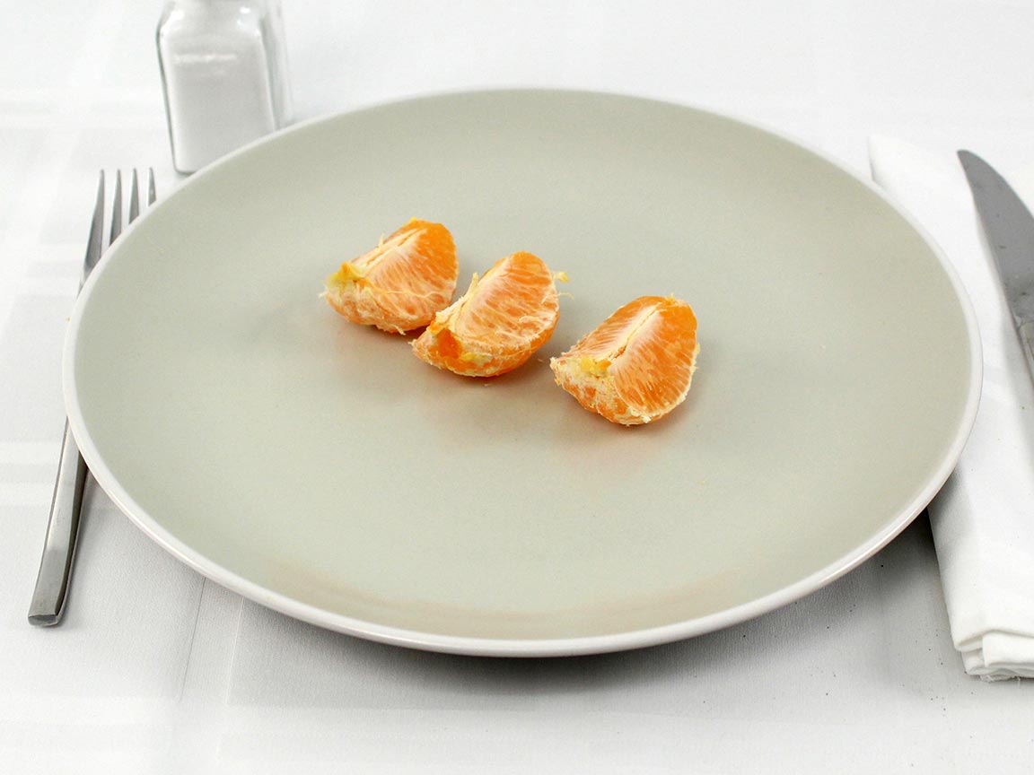 Calories in 0.75 tangerine(s) of Tangerines