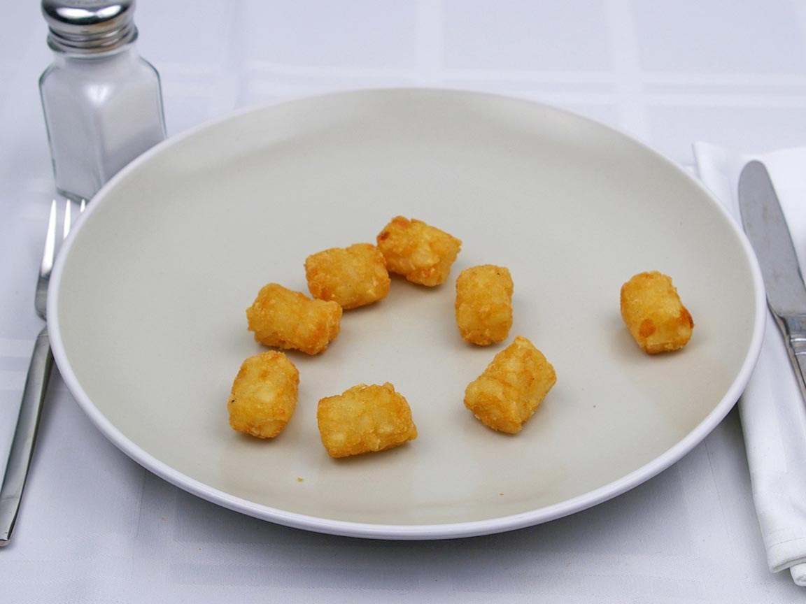 Calories in 68 grams of Tater Tots -Frozen Oven Heated
