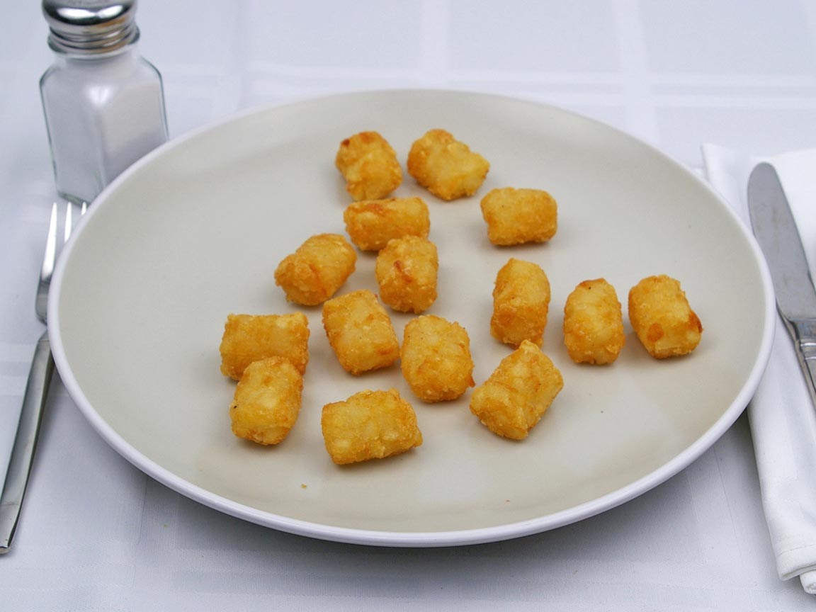 Calories in 127 grams of Tater Tots -Frozen Oven Heated