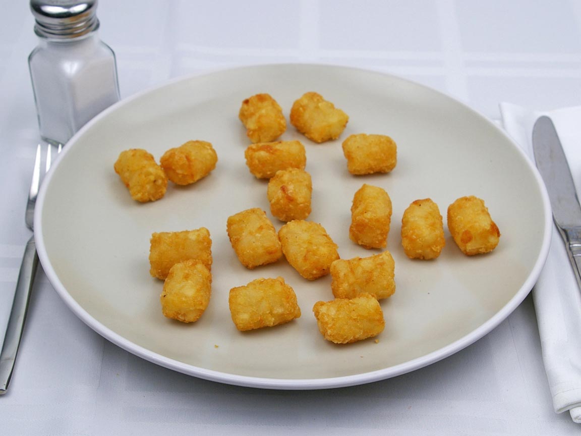 Calories in 144 grams of Tater Tots -Frozen Oven Heated