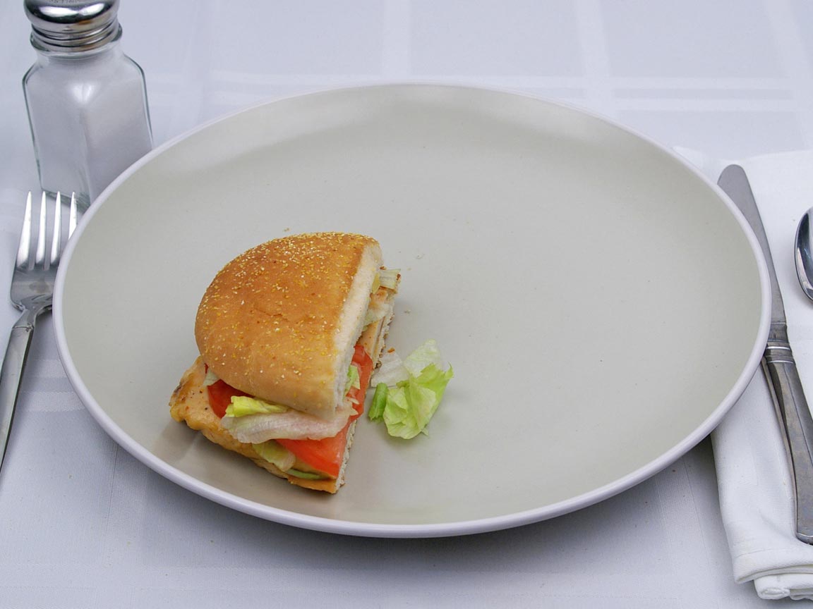 Calories in 0.5 sandwich(es) of Burger King - Crispy Chicken Sandwich