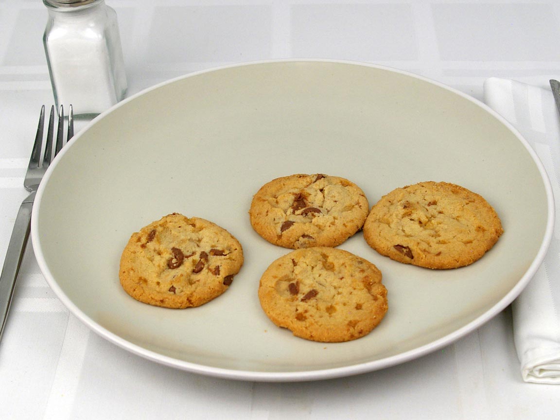 Calories in 4 cookie(s) of Thin Milk Chocolate Toffee Cookies
